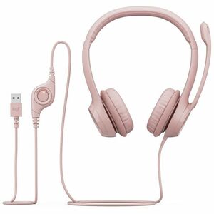 Logitech ClearChat H390 Wired Over-the-head Stereo Headset - Rose - Binaural - Ear-cup - 3000 cm - Bluetooth - 20 Hz to 20