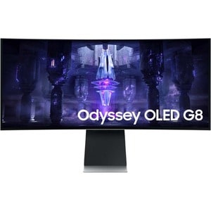 Samsung Odyssey G8 S34BG850SU 86,4 cm (34 Zoll) UW-QHD Gekrümmter Bildschirm Gaming-OLED-Monitor - 21:9 Format - Silber - 