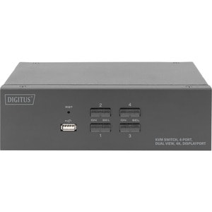 Digitus DS-12880 KVM Switchbox - 4 Computer(s) - 3840 x 2160 - 7 x USB - USB 2.0 - 10 x DisplayPort