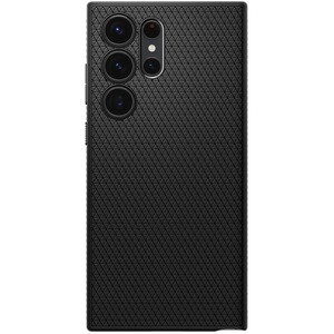 Spigen Liquid Air Case for Samsung Galaxy S23 Ultra Smartphone - Geometric Design - Matte Black - Drop Resistant, Anti-sli