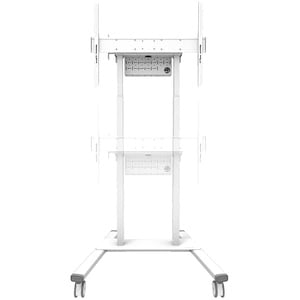 Neomounts Display Cart - 110 kg Capacity - 4 Casters - Steel - 1019 mm Width x 831 mm Depth x 2127 mm Height - White
