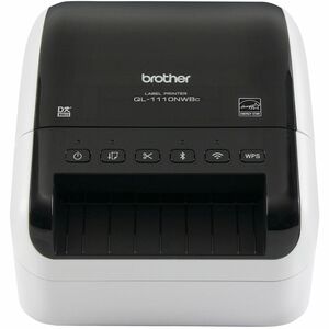 Brother QL-1110NWBC Desktop Direct Thermal Printer - Monochrome - Label Print - Ethernet - USB - Bluetooth - White, Glossy