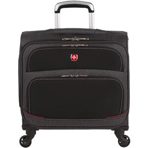 SwissGear SWA5975422146 Travel/Luggage Case (Roller) for 16" Notebook - Heather Gray, Black - Polyester Body - Handle - 16