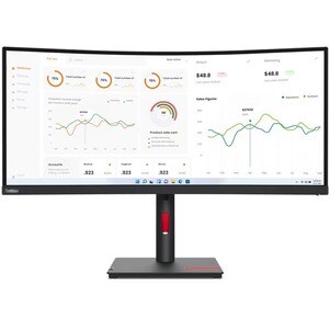 Lenovo T34w-30 34 Zoll Class UW-QHD Gekrümmter Bildschirm LCD-Monitor - 21:9 Format - Schwarz - 86,4 cm (34 Zoll) Viewable