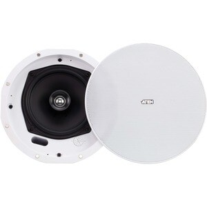 ATEN AS106 2-way Ceiling Mountable Speaker - 60 W RMS - White - 120 W (PMPO) - 165.10 mm Paper Cone Woofer - 20 mm Polyeth