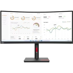 Lenovo ThinkVision T34W-30 34 Zoll Class WQHD Gekrümmter Bildschirm LCD-Monitor - 21:9 Format - 86,4 cm (34 Zoll) Viewable