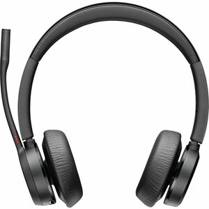 Poly Voyager 4300 UC 4320 Wired/Wireless Over-the-head, On-ear Stereo Headset - Black - Microsoft Teams Certification - Si