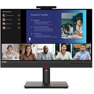 Lenovo ThinkVision T24v-30 24" Class Webcam Full HD LCD Monitor - 16:9 - Raven Black - 60.5 cm (23.8") Viewable - In-plane