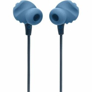 JBL Endurance Run 2 Wired Earbud, Behind-the-ear Stereo Earset - Blue - Siri, Google Assistant - Binaural - In-ear - 20 Hz