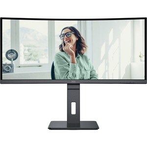 AOC CU34P3CV 34" Class UW-QHD Curved Screen LCD Monitor - 21:9 - Textured Black - 86.4 cm (34") Viewable - Vertical Alignm