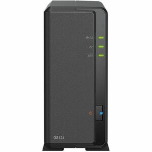 Synology DiskStation DS124 1 x Total Bays SAN/NAS Storage System RTD1619B Quad-core (4 Core) 1.70 GHz - 1 GB RAM - DDR4 SD