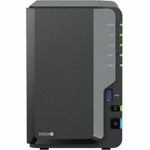 Synology DiskStation DS224+ 2 x Total Bays SAN/NAS Storage System - Intel Celeron J4125 Quad-core (4 Core) 2 GHz - 2 GB RA