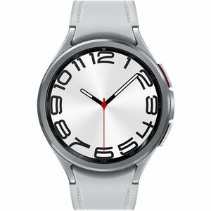 Samsung Galaxy Watch6 Classic Smart Watch - 47 mm Case Width - Silver Body Color - Leather Band Material - LTE - Bluetooth