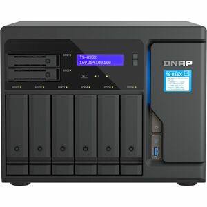 QNAP TS-855X-8G 8 x Total de compartimentos Sistema de armazenamento SAN/NAS - 5 GB Flash Memory Capacity Atom Octa-core (
