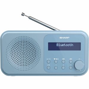 Sharp Tuner - Tragbar, Desktop - Blau - 20 x FM, 20 x DAB, 20 x DAB/DAB+ - LED Display - Kabellos - Bluetooth - USB - Kopf