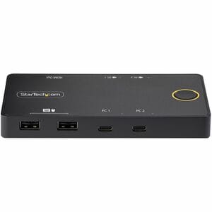 StarTech.com 2-Port USB-C KVM-Switch, Ein 4K 60Hz HDMI Monitor, Dual 100W Power Delivery Pass-Through Ports, USB Betrieben