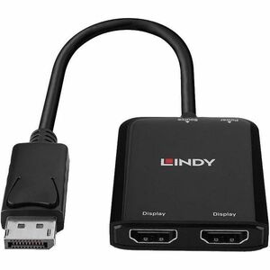 LINDY Signalverteiler - Acrylnitril-Butadien-Styrol (ABS) - Schwarz - 3840 x 2160 - DisplayPort - 2 x HDMI Aus - USB