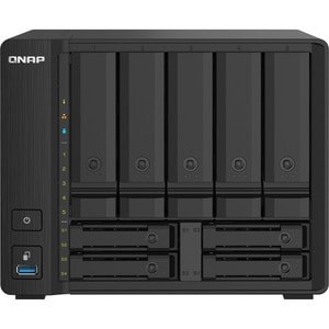 QNAP, QNAP Compact 9-bay NAS with 10GbE SFP+ and 2.5GbE for Smoother File Applications - Alpine AL-324 Quad-core (4 Core) 