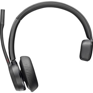 Poly Voyager 4300 UC 4310 Wired/Wireless On-ear, Over-the-head Mono Headset - Black - Microsoft Teams Certification - Siri