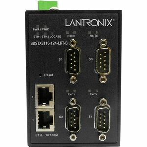 Transition Networks Hardened Serial Device Server - Twisted Pair - 2 x Network (RJ-45) - 4 x Serial Port - 10/100Base-TX -