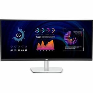 Dell P3424WE 34 Zoll Class UW-QHD Gekrümmter Bildschirm LED-Monitor - 21:9 Format - Schwarz, Silber - 86,6 cm (34,1 Zoll) 