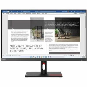 Lenovo ThinkVision S27i-30 27" Class LED Monitor - 16:9 - Storm Grey - 68.6 cm (27") Viewable - In-plane Switching (IPS) T