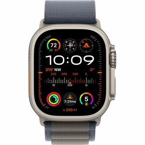 Apple Watch Ultra 2 Smart Watch - 44 mm Case Height - 38 mm Case Width - Argenté Case Color - Storm, Bleu Band Color - Ver