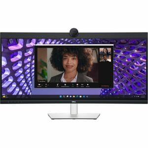 Dell P3424WEB 34" Class Webcam UW-QHD Curved Screen LED Monitor - 21:9 - Black, Silver - 86.6 cm (34.1") Viewable - In-pla