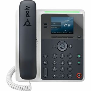 Poly Edge E100 IP Phone - Corded - Corded - 3 Multiple Conferencing - Desktop, Wall Mountable - White, Midnight Blue - VoI