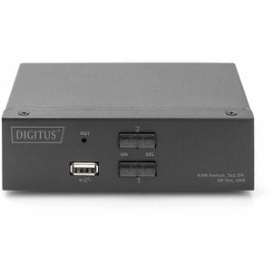 Digitus KVM Switchbox - 2 Computer(s) - 1 Local User(s) - 4K - 3840 x 2160 - 5 x USB - USB 2.0 - 3 x DisplayPort - Desktop