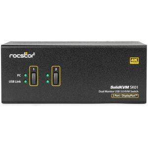 Rocstor SK01 KVM Switchbox - 4K - 3840 x 2180 - 6 x USB - USB 2.0 - 6 x DisplayPort - TAA Compliant