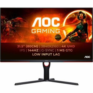 AOC AGON U32G3X 35" Class 4K UHD Monitor LED para jogos - 16:9 - Preto, Vermelho - 87,6 cm (34,5") Viewable - Tecnologia I