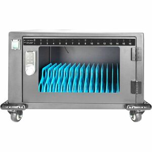 Digitus Charging Cart - 4 Casters - Glass, Plastic - 550 mm Width x 375 mm Depth x 384 mm Height - Metal Frame - Black - F