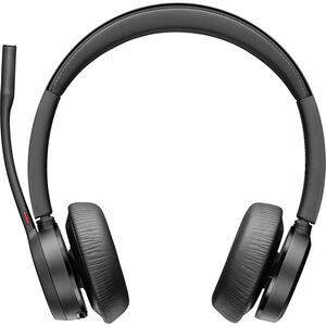 Poly Voyager 4300 UC 4320 Wireless On-ear, Over-the-head Stereo Headset - Black - Siri, Google Assistant - Binaural - Supr