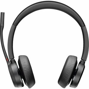 Poly Voyager 4300 UC 4320 Wired/Wireless On-ear, Over-the-head Stereo Headset - Black - Microsoft Teams Certification - Si
