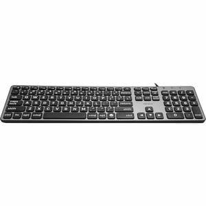 Macally Backlit Large Print Keyboard For Mac with Dual USB A / C - Cable Connectivity - USB Type A, USB Type C Interface -