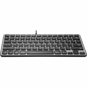 Macally Compact Wired Keyboard with USB hub ports & Dual USB C / A - Cable Connectivity - Compact - USB Type C, USB Type A