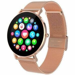 DCU BOULEVARD Smart Watch - Or rose Body Color - Zinc Alloy Case Material - Métal Band Material - Moniteur de Fréquence Ca