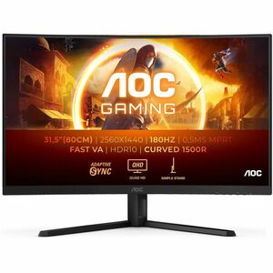AOC CQ32G4VE 32" Class WQHD Curved Screen Gaming LED Monitor - 16:9 - 80 cm (31.5") Viewable - Vertical Alignment (VA) - L
