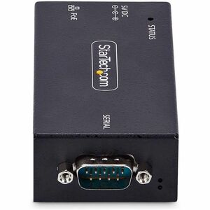StarTech.com 1-Port Serial to Ethernet Adapter, 802.3af PoE Powered Serial Device Server, Wall/DIN Rail Mount, LAN To DB9 