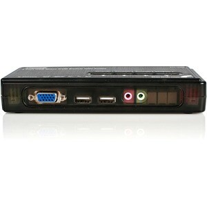 4 Port Black USB KVM Switch Kit with Cables and Audio - desktop KVM Switch - VGA KVM Switch - USB KVM Switch 4 Port