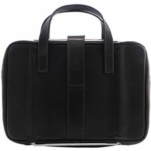 Borsa per laptop R-Go Viva, in pelle pieno fiore, ergonomico con supporto per laptop 15.6" integrato, prodotto sociale, nero