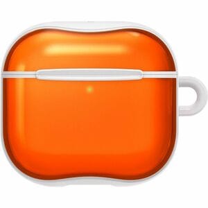 Spigen Classic C1 Charging Case Apple AirPods 4 - Tangerine - Polycarbonate Body - Carabiner Clip - 50.3 mm Height x 63 mm