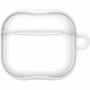 Spigen Ultra Hybrid Carrying Case Apple AirPods 4 - Jet White - Scratch Resistant - Polycarbonate Body - Carabiner Clip - 