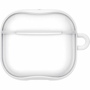 Spigen Ultra Hybrid Carrying Case Apple AirPods 4 - Jet White - Scratch Resistant - Polycarbonate Body - Carabiner Clip - 