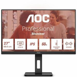 Monitor LCD AOC U27E3UF 685,8 mm (27") Classe 4K UHD - 68,6 cm (27") Viewable - Tecnologia In-plane Switching (IPS) - 3840