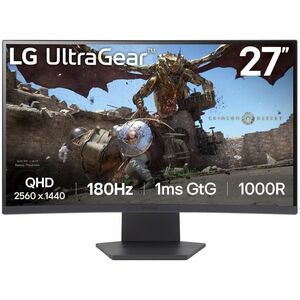 Monitor LED para juegos LG UltraGear 27GS60QC-B 27" Class WQHD Pantalla curva - 16:9 - 68.6cm (27") Viewable - Vertical Al