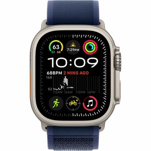 Apple Watch Ultra 2 Smart Watch - 49 mm Case Height - 44 mm Case Width - Natural Case Color - Bleu Band Color - Ver Body M