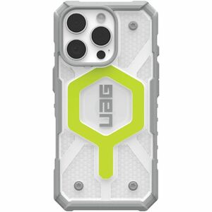 Urban Armor Gear Pathfinder Clear Case for Apple iPhone 16 Pro Smartphone - Hex Pattern - Active Neon - Drop Resistant, Im