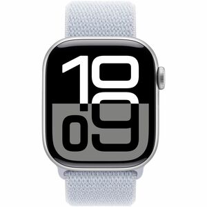 Apple Watch Series 10 Smartwatch - 42 mm Case Height - 36 mm Case Width - Silber Case Color - Blue Cloud Band Color - Alum